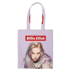 Шоппер 3D с принтом Billie Eilish в Белгороде, 100% полиэстер | Плотность: 200 г/м2; Размер: 34×35 см; Высота лямок: 30 см | bad guy | bellyache | billie eilish | bury a friend | ocean eyes | when we all fall asleep where do we go | билли айлиш | музыка | певица