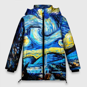 Женская зимняя куртка 3D с принтом Звездная ночь Ван Гог в Белгороде, верх — 100% полиэстер; подкладка — 100% полиэстер; утеплитель — 100% полиэстер | длина ниже бедра, силуэт Оверсайз. Есть воротник-стойка, отстегивающийся капюшон и ветрозащитная планка. 

Боковые карманы с листочкой на кнопках и внутренний карман на молнии | impressionism | night | sky | stars | van gogh | ван гог | живопись | звездная ночь | звезды | импрессионизм | искусство | краски | небо | ночь | рисунок
