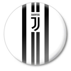 Значок с принтом Juventus в Белгороде,  металл | круглая форма, металлическая застежка в виде булавки | juventus | ronaldo | роналдо | ювентус