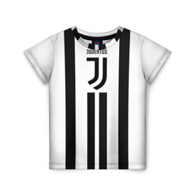 Детская футболка 3D с принтом Juventus в Белгороде, 100% гипоаллергенный полиэфир | прямой крой, круглый вырез горловины, длина до линии бедер, чуть спущенное плечо, ткань немного тянется | juventus | ronaldo | роналдо | ювентус