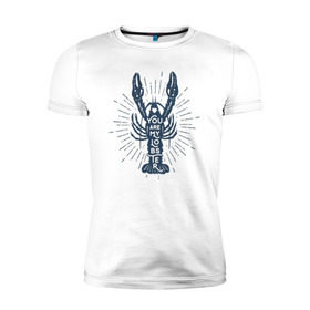 Мужская футболка премиум с принтом You are my lobster в Белгороде, 92% хлопок, 8% лайкра | приталенный силуэт, круглый вырез ворота, длина до линии бедра, короткий рукав | Тематика изображения на принте: crayfish | lobster | лобстер | надписи | рак