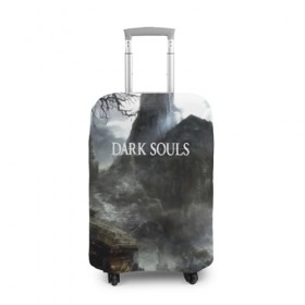 Чехол для чемодана 3D с принтом DARK SOULS в Белгороде, 86% полиэфир, 14% спандекс | двустороннее нанесение принта, прорези для ручек и колес | art | artwork | crown | dark soul | dark souls iii | death | digital art | embers | fanatsy | fire | flames | game | mask | skeletons | воин | минимализм | рыцарь | тёмные души