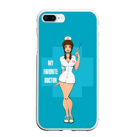 Чехол для iPhone 7Plus/8 Plus матовый с принтом Sexy nurse в Белгороде, Силикон | Область печати: задняя сторона чехла, без боковых панелей | beautiful | brunette | eyes | figure | girl | green | holding | holiday | legs | long | medical | medicine | nurse | perfect | short | straight | worker | брюнетка | глаза | девушка | держит | длинные | зелёные | идеальная | короткий | красивая | медицина