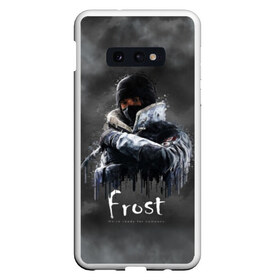 Чехол для Samsung S10E с принтом Frost Rainbow Six в Белгороде, Силикон | Область печати: задняя сторона чехла, без боковых панелей | Тематика изображения на принте: gameplay | mozzie | pvp | r6 | r6s | siege | герой | дым | огонь | осада | пламя | радуга | снайпер | сражения | туман | шутер