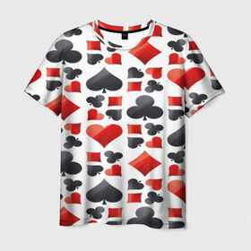 Мужская футболка 3D с принтом МАСТИ КАРТ в Белгороде, 100% полиэфир | прямой крой, круглый вырез горловины, длина до линии бедер | game | игральные карты | игры | карты | колода | масти | пасьянс | покер | текстура