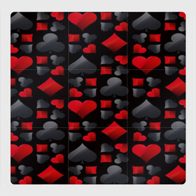Магнитный плакат 3Х3 с принтом Card suits в Белгороде, Полимерный материал с магнитным слоем | 9 деталей размером 9*9 см | Тематика изображения на принте: game | игральные карты | игры | карты | колода | масти | пасьянс | покер | текстура
