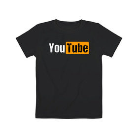 Детская футболка хлопок с принтом YouTube в Белгороде, 100% хлопок | круглый вырез горловины, полуприлегающий силуэт, длина до линии бедер | youtube | ютуб