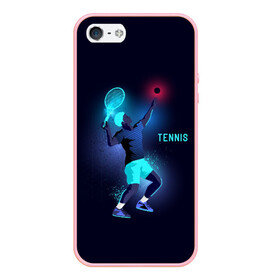 Чехол для iPhone 5/5S матовый с принтом TENNIS NEON в Белгороде, Силикон | Область печати: задняя сторона чехла, без боковых панелей | neon | sport | tennis | неон | неоновый | спорт | спортсмен | теннис
