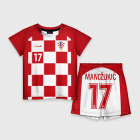 Детский костюм с шортами 3D с принтом Марио Манджукич в Белгороде,  |  | Тематика изображения на принте: mandzukic | mario mandzukic | игрок | манджукич | марио манджукич | сборная хорватии | форма | футбол | футболист | хорватия | чемпионат мира