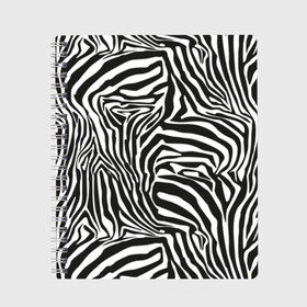 Тетрадь с принтом Полосы зебры в Белгороде, 100% бумага | 48 листов, плотность листов — 60 г/м2, плотность картонной обложки — 250 г/м2. Листы скреплены сбоку удобной пружинной спиралью. Уголки страниц и обложки скругленные. Цвет линий — светло-серый
 | abstraction | african | animal | black and white | camouflage | disguise | skin | stripes | zebra | абстракция | африканская | животное | зебры | камуфляж | маскировка | полосы | черно белый