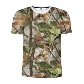 Мужская футболка 3D спортивная с принтом Камуфляж в Белгороде, 100% полиэстер с улучшенными характеристиками | приталенный силуэт, круглая горловина, широкие плечи, сужается к линии бедра | Тематика изображения на принте: army | autumn | branches | camouflage | disguise | fishing | forest | green | khaki | leaves | nature | oak | photo | армия | ветки | дуб | зеленый | камуфляж | лес | листья | маскировка | осень | охота | природа | рыбалка | фото | хаки