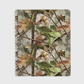 Тетрадь с принтом Камуфляж в Белгороде, 100% бумага | 48 листов, плотность листов — 60 г/м2, плотность картонной обложки — 250 г/м2. Листы скреплены сбоку удобной пружинной спиралью. Уголки страниц и обложки скругленные. Цвет линий — светло-серый
 | Тематика изображения на принте: army | autumn | branches | camouflage | disguise | fishing | forest | green | khaki | leaves | nature | oak | photo | армия | ветки | дуб | зеленый | камуфляж | лес | листья | маскировка | осень | охота | природа | рыбалка | фото | хаки