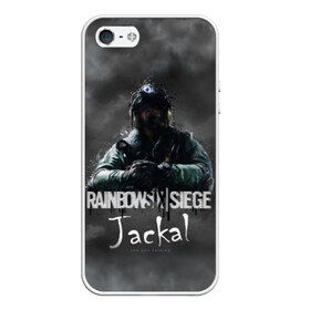 Чехол для iPhone 5/5S матовый с принтом Jackal Rainbow Six в Белгороде, Силикон | Область печати: задняя сторона чехла, без боковых панелей | Тематика изображения на принте: gameplay | mozzie | pvp | r6 | r6s | siege | герой | дым | огонь | осада | пламя | радуга | снайпер | сражения | туман | шутер