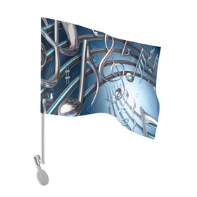 Флаг для автомобиля с принтом Металлические ноты в Белгороде, 100% полиэстер | Размер: 30*21 см | abstraction | geometry | optic | optical | pattern | visual | абстракция | геометрия | движение | линии | оптический узор | психоделика | текстуры | узор