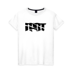 Женская футболка хлопок с принтом ГРОТ в Белгороде, 100% хлопок | прямой крой, круглый вырез горловины, длина до линии бедер, слегка спущенное плечо | grot | logo | music | rap | rus | rus rap | грот | лого | музыка | реп