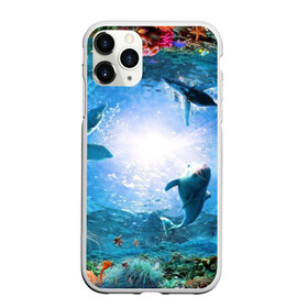 Чехол для iPhone 11 Pro матовый с принтом Дельфины в Белгороде, Силикон |  | fish | аква | аквариум | вода | кораллы | море | океан | ракушки | рыбки | рыбы