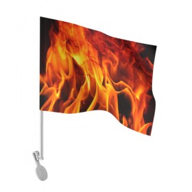 Флаг для автомобиля с принтом Огонь и дым в Белгороде, 100% полиэстер | Размер: 30*21 см | fire | flame | in fire | smoke | в огне | дым | огненный | огонь | текстуры