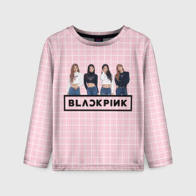 Детский лонгслив 3D с принтом Black Pink 2019 в Белгороде, 100% полиэстер | длинные рукава, круглый вырез горловины, полуприлегающий силуэт
 | Тематика изображения на принте: 2019 | black | black pink | k pop | kill | kill this love | korea | logo | music | pink | pop | блек пинк | блэк пинк | газета | девушки | кпоп | лого | музыка | надпись | розовый