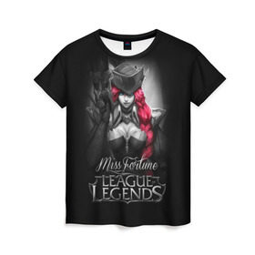 Женская футболка 3D с принтом League of Legends,Miss Fortune в Белгороде, 100% полиэфир ( синтетическое хлопкоподобное полотно) | прямой крой, круглый вырез горловины, длина до линии бедер | 