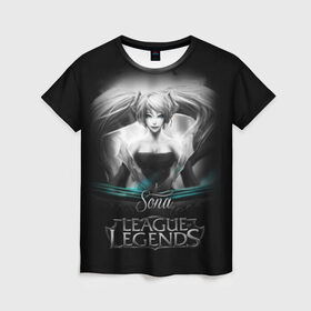 Женская футболка 3D с принтом League of Legends, Sona в Белгороде, 100% полиэфир ( синтетическое хлопкоподобное полотно) | прямой крой, круглый вырез горловины, длина до линии бедер | league of legends | lol | sona | игры | киберспорт | компьютерные игры | лига легенд | сона