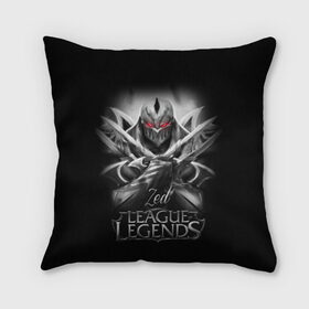 Подушка 3D с принтом League of Legends, Zed в Белгороде, наволочка – 100% полиэстер, наполнитель – холлофайбер (легкий наполнитель, не вызывает аллергию). | состоит из подушки и наволочки. Наволочка на молнии, легко снимается для стирки | league of legends | lol | zed | зед | игры | киберспорт | компьютерные игры | лига легенд