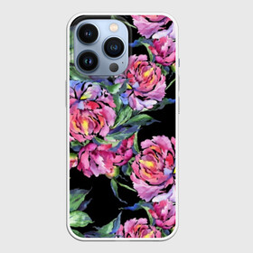 Чехол для iPhone 13 Pro с принтом Розовые пионы в Белгороде,  |  | art | buds | flowers | leaves | painting | peonies | petals | pink | stems | summer | watercolor | акварель | бутоны | живопись | искусство | лепестки | лето | листья | пионы | розовые | цветы