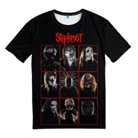 Мужская футболка 3D с принтом Slipknot-Alltogether в Белгороде, 100% полиэфир | прямой крой, круглый вырез горловины, длина до линии бедер | band | group | metal | rock | slipknot | группа | метал | рок | слипнот