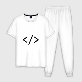 Мужская пижама хлопок с принтом Hard coder в Белгороде, 100% хлопок | брюки и футболка прямого кроя, без карманов, на брюках мягкая резинка на поясе и по низу штанин
 | c | c++ | code | coder tag | computer | hacker | java | programm | программа | программист
