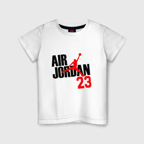 Детская футболка хлопок с принтом MICHAEL JORDAN в Белгороде, 100% хлопок | круглый вырез горловины, полуприлегающий силуэт, длина до линии бедер | 
