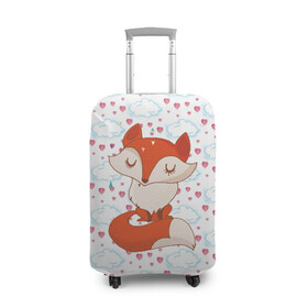 Чехол для чемодана 3D с принтом Лисичка в Белгороде, 86% полиэфир, 14% спандекс | двустороннее нанесение принта, прорези для ручек и колес | fox | foxed | арт | лис | лиса | лисенок | лисичка | пушистик | рыжая | рыжмй хвост
