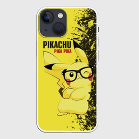 Чехол для iPhone 13 mini с принтом Pikachu Pika Pika в Белгороде,  |  | pika | pikachu | аниме | детская | детям | игры | молния | мышка | мышь | пика | пикачу | покемон | покемоны