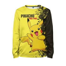 Детский лонгслив 3D с принтом Pikachu Pika Pika в Белгороде, 100% полиэстер | длинные рукава, круглый вырез горловины, полуприлегающий силуэт
 | pika | pikachu | аниме | детская | детям | игры | молния | мышка | мышь | пика | пикачу | покемон | покемоны