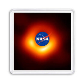 Магнит 55*55 с принтом Черная дыра NASA в Белгороде, Пластик | Размер: 65*65 мм; Размер печати: 55*55 мм | nasa | астрономия | горизонт событий | космос | наса | черная дыра