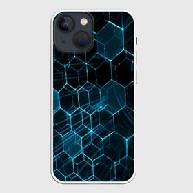 Чехол для iPhone 13 mini с принтом Броня в Белгороде,  |  | abstraction | geometry | hexagon | techno | абстракция | броня | геометрия | краски | неон | неоновый | сетка | соты | стальная броня | текстура | шестигранники