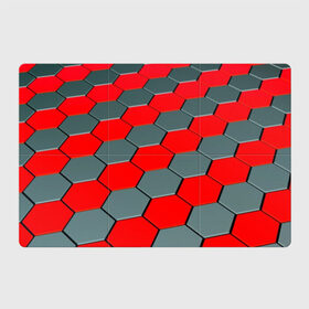 Магнитный плакат 3Х2 с принтом металлическая броня в Белгороде, Полимерный материал с магнитным слоем | 6 деталей размером 9*9 см | abstraction | geometry | hexagon | techno | абстракция | броня | геометрия | краски | неон | неоновый | сетка | соты | стальная броня | текстура | шестигранники