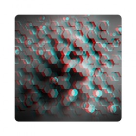 Магнит виниловый Квадрат с принтом СОТЫ ГЛИТЧ в Белгороде, полимерный материал с магнитным слоем | размер 9*9 см, закругленные углы | Тематика изображения на принте: abstraction | geometry | hexagon | techno | абстракция | броня | геометрия | краски | неон | неоновый | сетка | соты | стальная броня | текстура | шестигранники