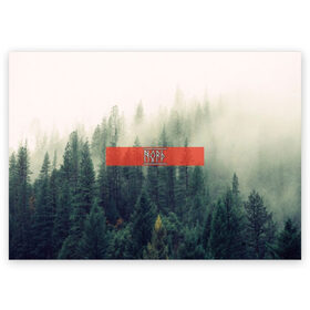 Поздравительная открытка с принтом Северный лес в Белгороде, 100% бумага | плотность бумаги 280 г/м2, матовая, на обратной стороне линовка и место для марки
 | forest | nord | north | pagan | vikikngs | викинги | лес | лесник | норд | один | север | язычество