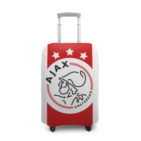 Чехол для чемодана 3D с принтом Аякс в Белгороде, 86% полиэфир, 14% спандекс | двустороннее нанесение принта, прорези для ручек и колес | afc ajax | ajax | amsterdamsche football club ajax | амстердамский аякс | аякс | аякс амстердам | фк аякс | форма | футбол | футбольный клуб