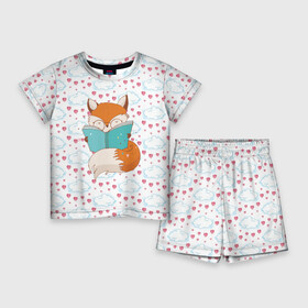 Детский костюм с шортами 3D с принтом Лиса с книжкой в Белгороде,  |  | Тематика изображения на принте: fox | foxed | арт | лис | лиса | лисенок | лисичка | пушистик | рыжая | рыжмй хвост