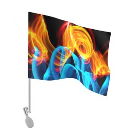 Флаг для автомобиля с принтом ЦВЕТНОЙ ДЫМ в Белгороде, 100% полиэстер | Размер: 30*21 см | fire | flame | in fire | smoke | в огне | дым | огненный | огонь | текстуры