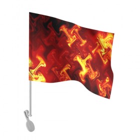 Флаг для автомобиля с принтом Огненная лава в Белгороде, 100% полиэстер | Размер: 30*21 см | fire | flame | in fire | smoke | в огне | дым | огненный | огонь | текстуры