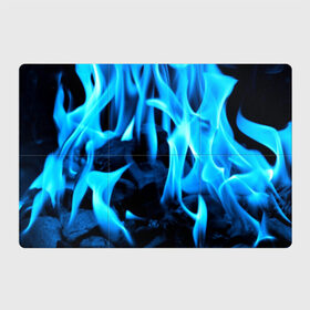 Магнитный плакат 3Х2 с принтом Синий огонь в Белгороде, Полимерный материал с магнитным слоем | 6 деталей размером 9*9 см | fire | flame | in fire | smoke | в огне | дым | огненный | огонь | текстуры