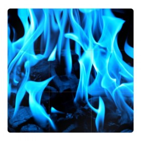 Магнитный плакат 3Х3 с принтом Синий огонь в Белгороде, Полимерный материал с магнитным слоем | 9 деталей размером 9*9 см | fire | flame | in fire | smoke | в огне | дым | огненный | огонь | текстуры