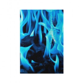 Обложка для паспорта матовая кожа с принтом Синий огонь в Белгороде, натуральная матовая кожа | размер 19,3 х 13,7 см; прозрачные пластиковые крепления | fire | flame | in fire | smoke | в огне | дым | огненный | огонь | текстуры
