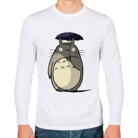 Мужской лонгслив хлопок с принтом Totoro в Белгороде, 100% хлопок |  | totoro | аниме | для детей | животное | лес | мой сосед тоторо | мультфильм | тоторо