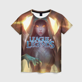 Женская футболка 3D с принтом League of Legends в Белгороде, 100% полиэфир ( синтетическое хлопкоподобное полотно) | прямой крой, круглый вырез горловины, длина до линии бедер | kda | lol | rise | rus | skins | варвик | варус | воин | легенд | лига | лол | маг | стрелок | танк | чемпион