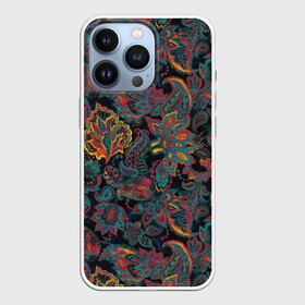 Чехол для iPhone 13 Pro с принтом Узор пейсли в Белгороде,  |  | abstraction | art | batik | flowers | indian | leaves | painting | paisley | pattern | plants | tulips | watercolor | абстракция | акварель | батик | живопись | индийский | искусство | листья | пейсли | растения | тюльпаны | узор | цветы