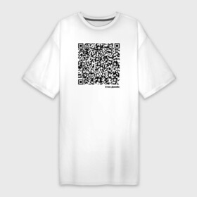 Платье-футболка хлопок с принтом Цитата Стива Джобса в Белгороде,  |  | code | famous | qr | steve jobs | высказывание | известные люди | интересные картинки | интересные надписи | код | личность | прикол | приколы | стив джобс | цитата | шифр