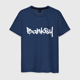 Мужская футболка хлопок с принтом BANKSY в Белгороде, 100% хлопок | прямой крой, круглый вырез горловины, длина до линии бедер, слегка спущенное плечо. | banksy | graffiti | street wear | бэнкси | граффити | искусство | надписи | уличный художник