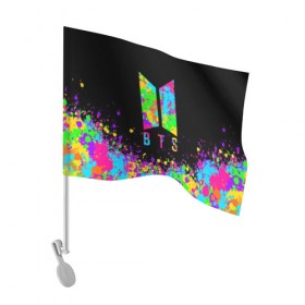 Флаг для автомобиля с принтом BTS в Белгороде, 100% полиэстер | Размер: 30*21 см | bangtan boys | bt21 | bts | bts army | bts stickers | j hope | jimin | jin | jungkook | k pop | rap monster | rapmon | suga | v | бтс | корея | стикеры bts